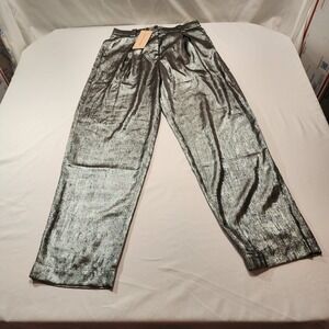 Anthropologie Stella Nova Betty Shiny‎ Metallic Pants Size XS NWT